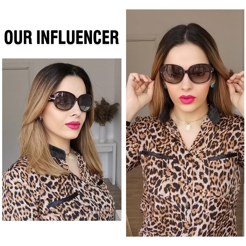 DUCO Classic Sunglasses for Women Jackie O Sun Glasses Wide Shades Designer Style 100% UV Protection 6214 - Image 4
